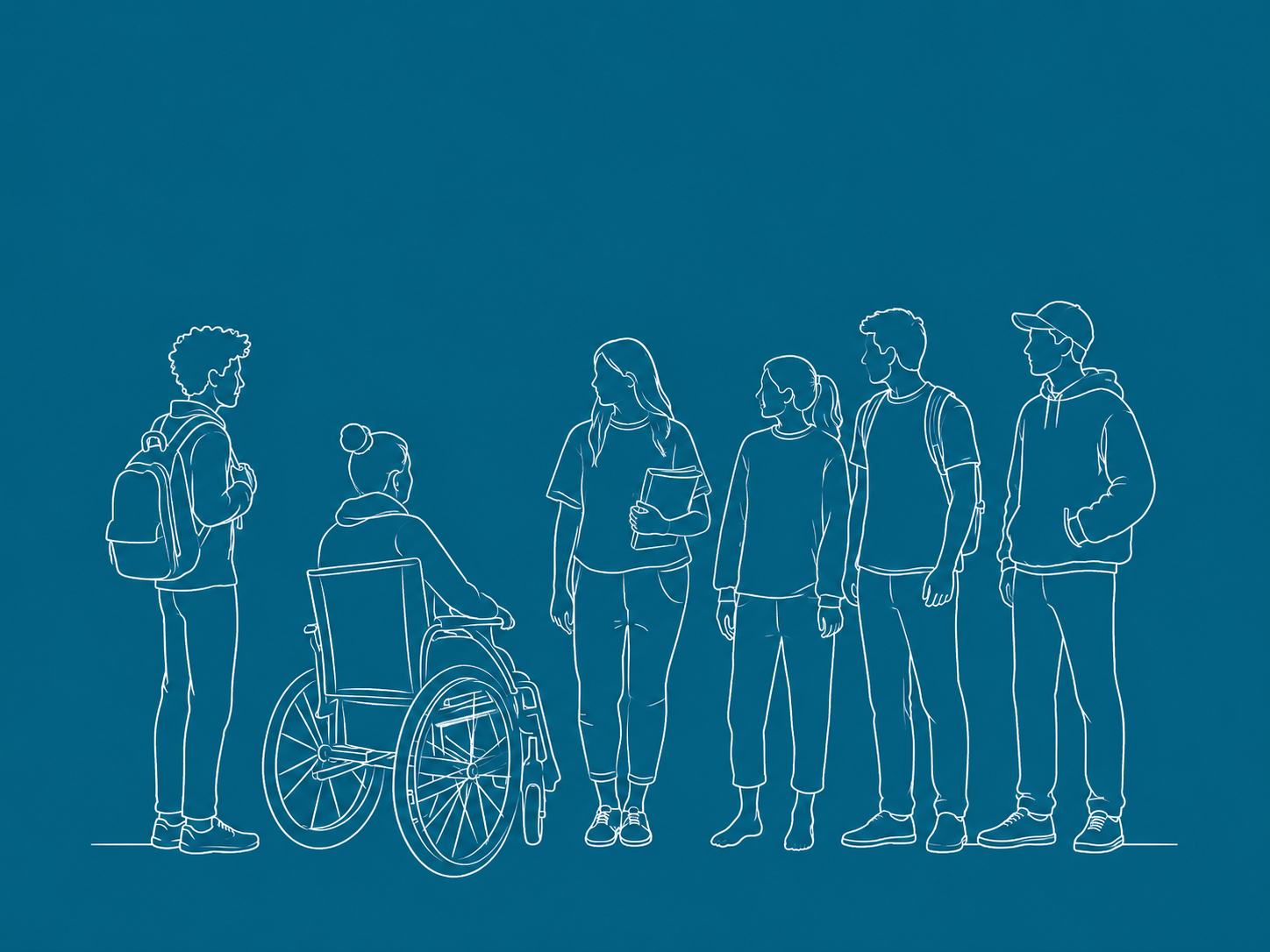 Bild vom Flyercover Was tun bei Diskriminierung in der Schule?: 6 diverse Menschen