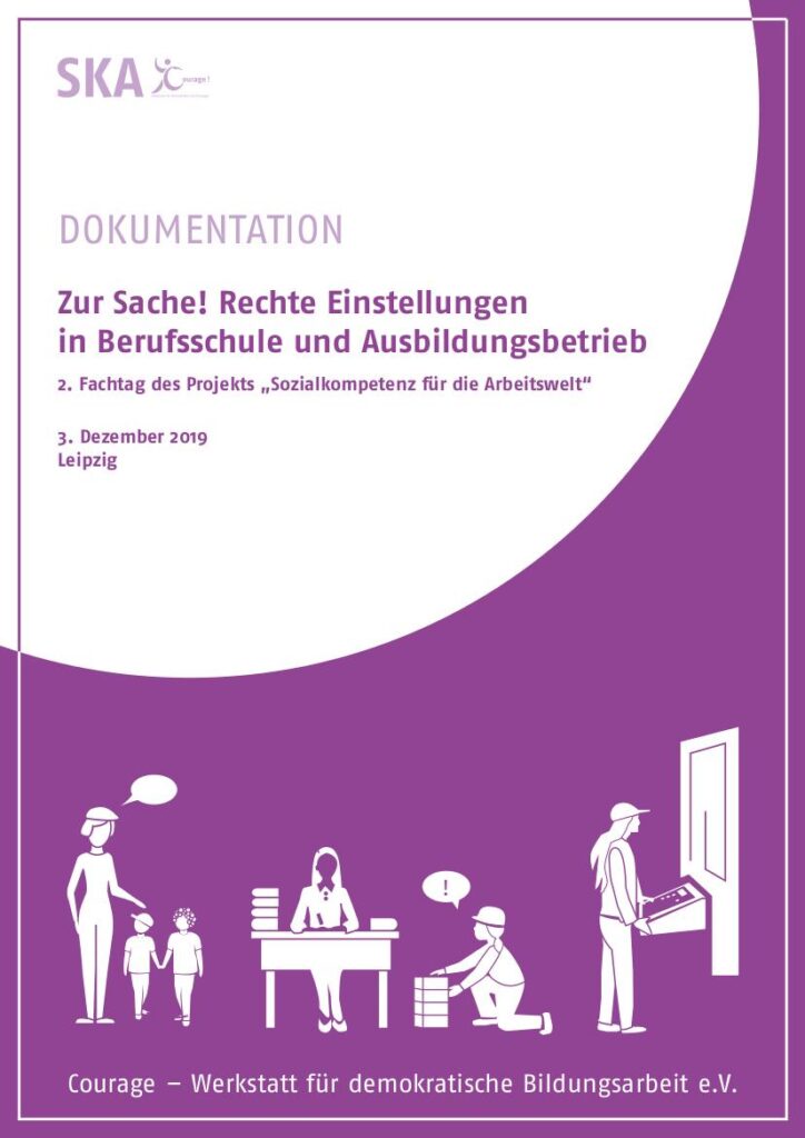 Beitragsbild zu einer Dokumentation mit Grafiken zu Situationen aus der Arbeitswelt.