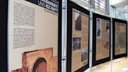 Ausstellungstafeln der Ausstellung Zwangsarbeit in Magdeburg
