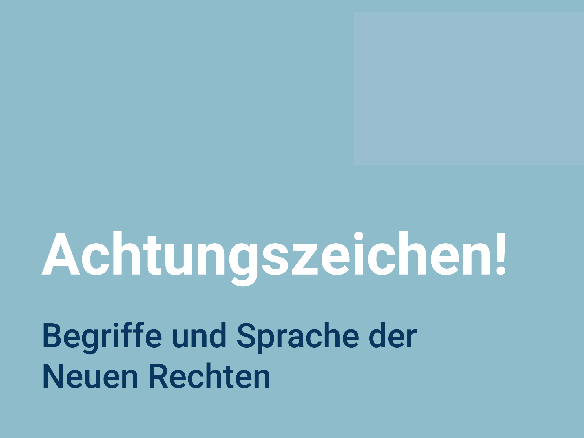 Schriftzug Handreichung "Achtungszeichen!"