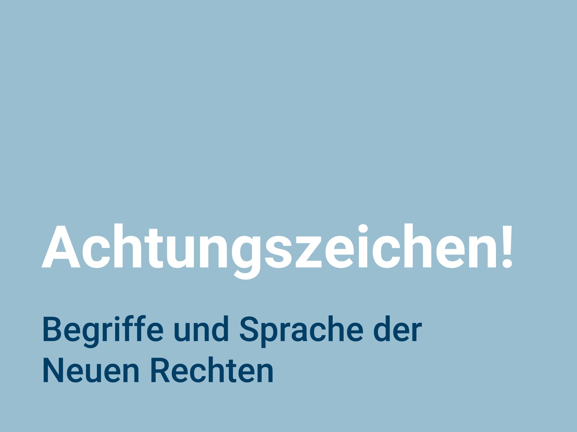 Schriftzug Handreichung "Achtungszeichen!"