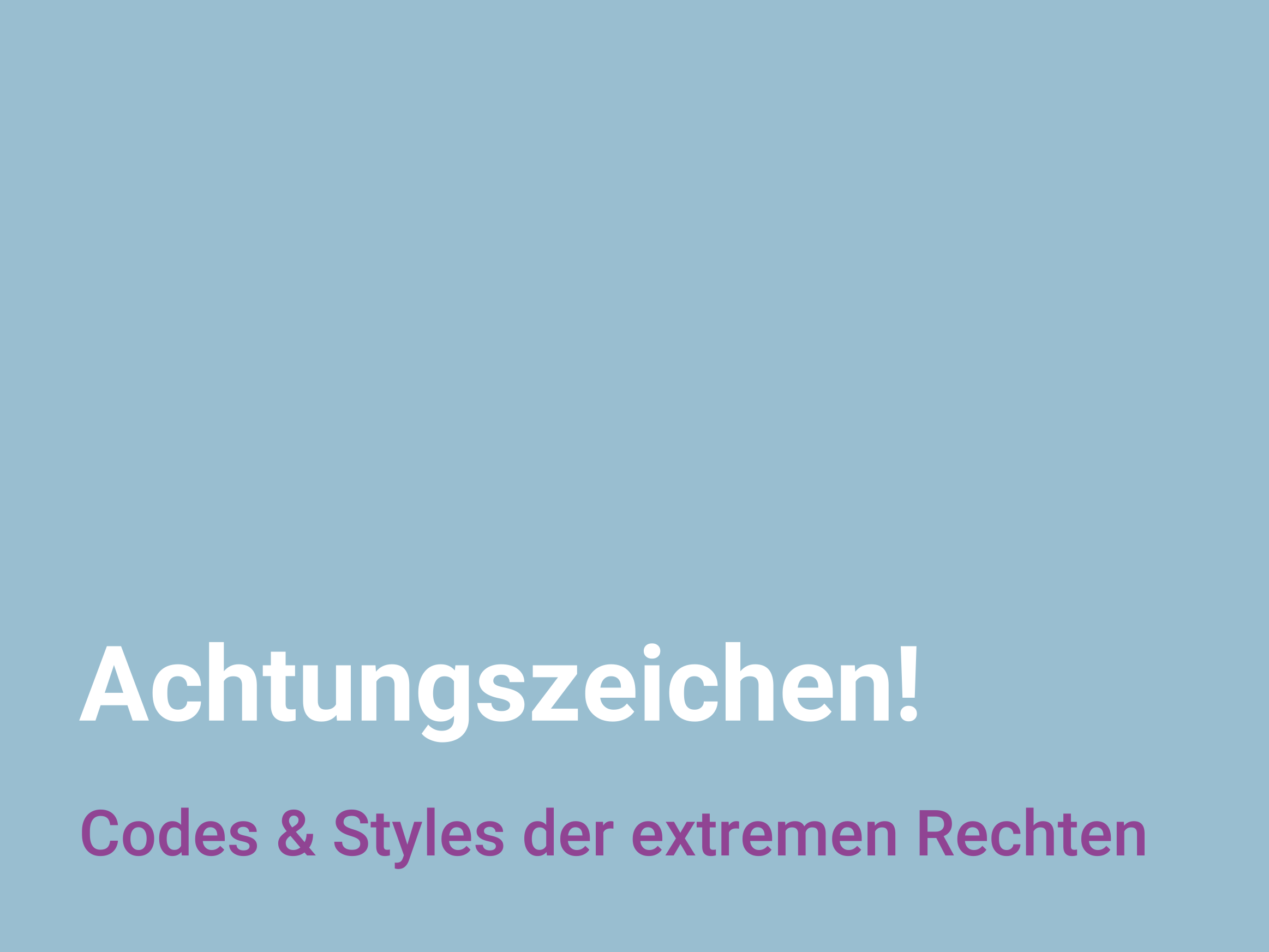 Schriftzug Handreichung "Achtungszeichen!"